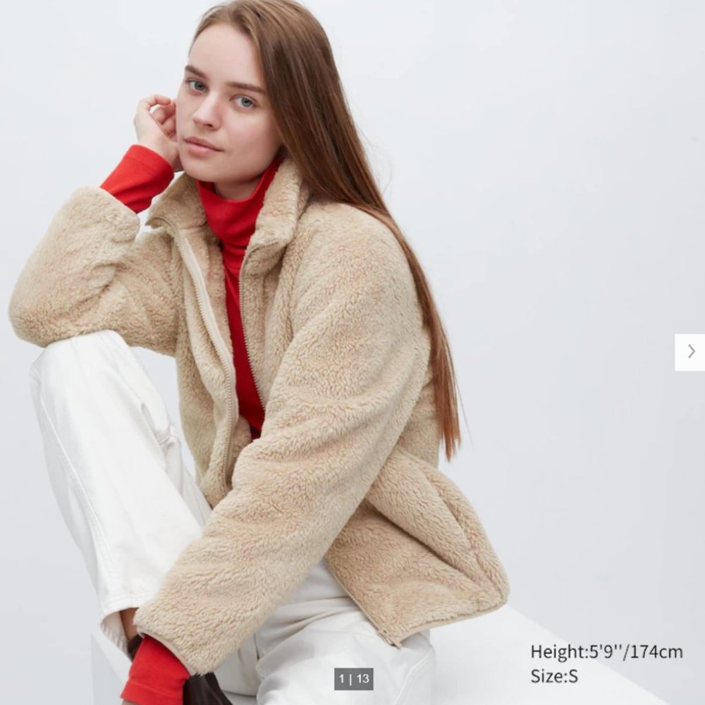 Fluffy Yarn Fleece Full-Zip Jacket - Size Small